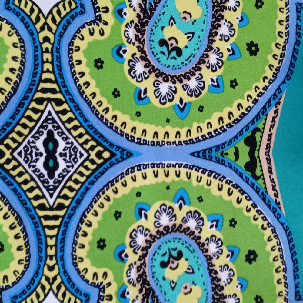 🦚Ronni Nicole🦚 - Green/Turquoise Paisley Stretch Sheath Dress - Picture 9 of 13